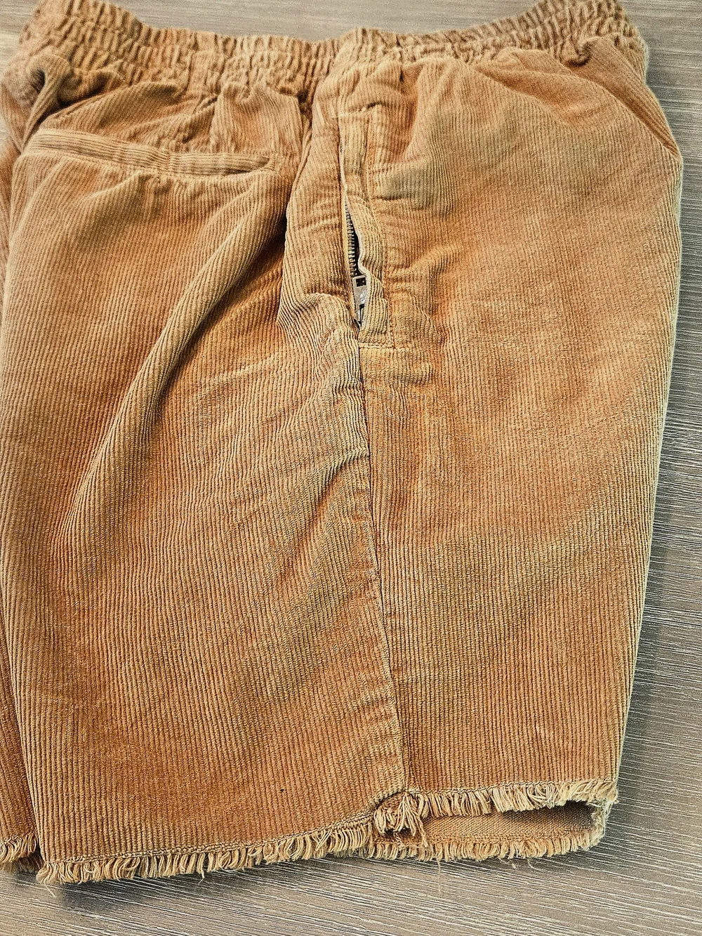 drew house Tan Corduroy Kids Shorts with White 'draw' Logo